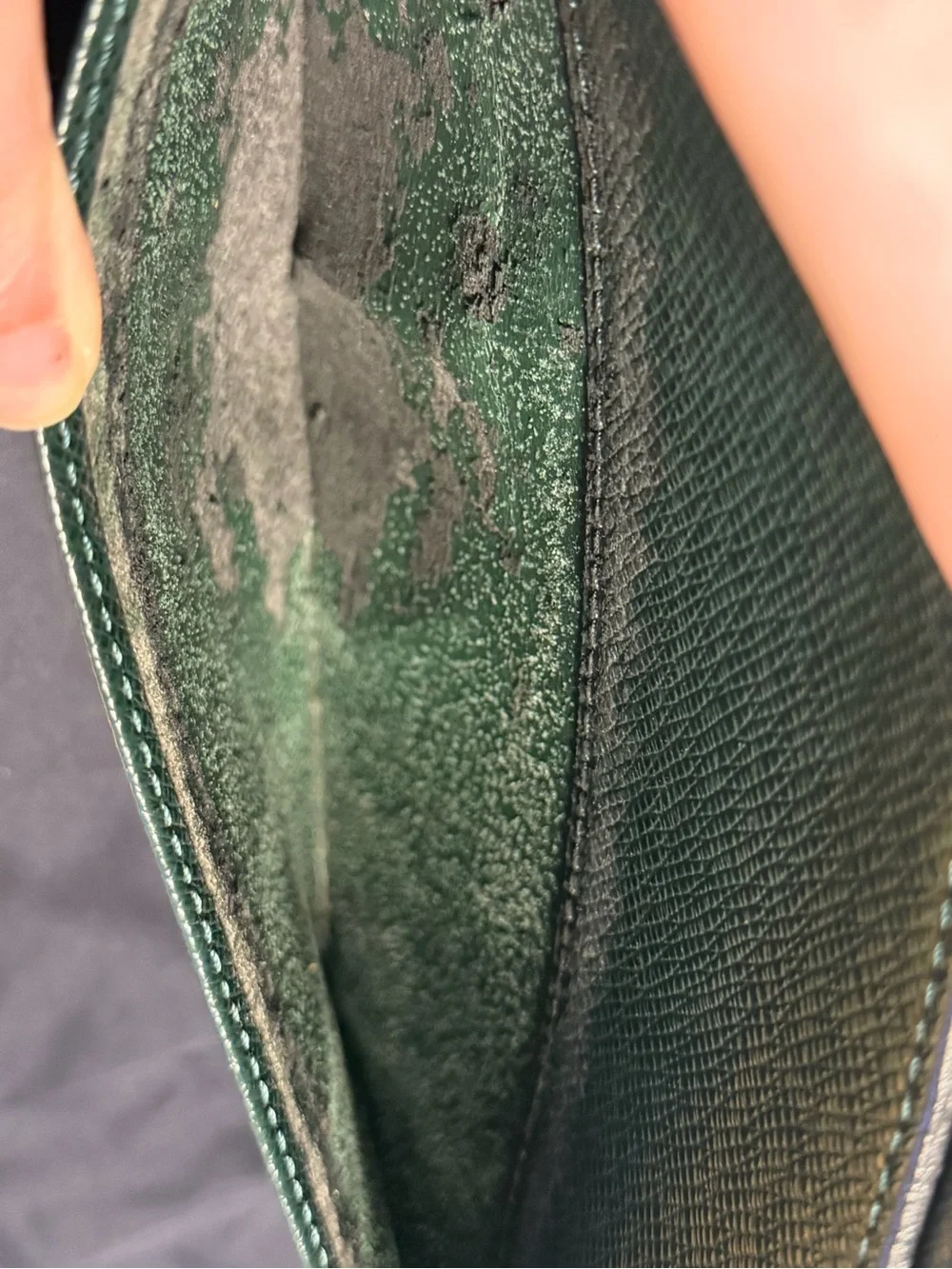 Louis Vuitton - Dark Green Taiga Leather Wristlet